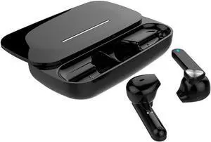 Wireless in-Ear Headphones Bluetooth Earbuds Wireless Stereo Headphones with Sliding Charging Case 32H Playtime Stereo Bass Ear Buds for Smart Phone Laptop Computer Sports Black