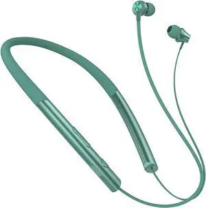 Neckband Bluetooth 5.0 Headphones Noise Cancelling Bluetooth Headphones Wireless Earbuds Neckband with mic Wireless Headset Long Life Sports for Running Driving Working, Green