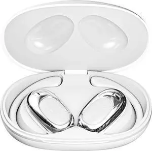 Open Ear Bluetooth 5.4 Earbuds Open Ear Headphones Over Ear Sport Earphones Built-in Mic with Ear Hooks Ear Buds LED Display Charging Case for Running(White)