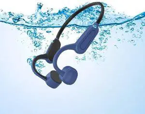 Bone Conduction Headphones 2024 Upgrade Open Ear Headphones-Waterproof Bone Conduction Headphones with Premium Sound Built-in 16G Memory Waterproof Bone Conduction Headphones Sports Blue