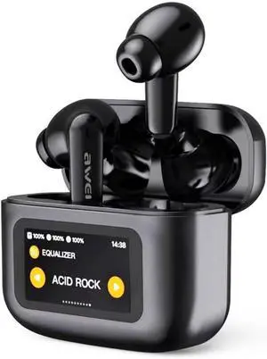 Wireless LED Full Colour Touch Screen Earbuds Bluetooth 5.4 Headphone, HiFi Stereo ANC Cancellation in-Ear Sport Earphones with Charging Case, for Workout, Running