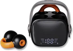 Open Ear Headphones Bluetooth 5.3,Clip on Earphones,60 H Playtime, Open Ear Headphones Wireless with LED Display Charging Case,Open Ear Earbuds Waterproof Running Earphones with Mic,Sports headphones