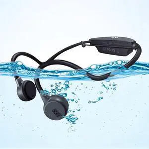 Bone Conduction Headphones Bluetooth Swimming Headphones Headphones Bluetooth 5.3 Bone Conduction Earbuds Open Ear Headphones Built-In Mp3 Player 32G Memory Sports Headphones for Swimming grey, Gray