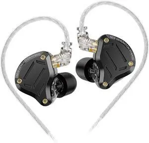 LINSOUL KZ ZS10 Pro 2 Designed for Music Lovers Black High-end 4BA+1DD Hybrid Earphones (Black Without Microphone)
