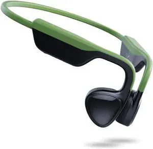 Green,Bone Conduction Headphones, 8H Playtime Bluetooth 5.3 Open-Ear Headphones, IPX5 Waterproof Wireless Earphones with Mic Headset for Running, Driving, Sports, and Fitness
