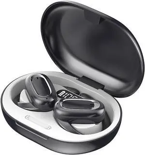 Micool Open Ear Headphones Bluetooth 5.3, Waterproof Painless OWS Headphones with Earhooks for Sports, Noise Cancelling/Long Battery Life (Blue-Grey)