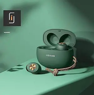 USMS Wireless Earbuds Bluetooth 5.0 Works with All Bluetooth Devices, Touch Controls, Super Stereo Bass, 30H Playtime, Noise Cancellation, IPX5 Waterproof (Green), (ES001)