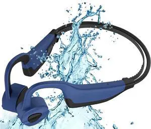 IKXO Bone Conduction Headphones Waterproof for Swimming - Open Ear Headphones Wireless IPX8 Bluetooth Earbuds with Mic Sport Earbuds -Please use MP3 Mode when swimming