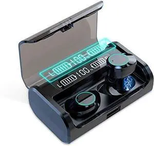 Beacon Pet Eleoption 2019 Updated Version Wireless Earbuds Mini Bluetooth 5.0 Earphones with Playtime Waterproof Stereo Sound Built-in Mic with Charging Case (135H Playtime Stereo Sound)