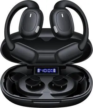 Open Ear Earbuds,Wireless 5.4 Bluetooth Headphones80Hrs Playtime Sport Earbuds with Lightweight Earhooks Open Ear Headphone for Workout Running