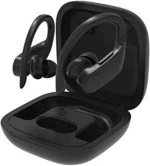 Wireless Bluetooth Sports Headphones - IPX5 Waterproof Bluetooth 5.0 in-Ear Bass Earphones Running Workout Headset with Earhook Microphone