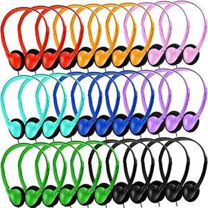50 Pack Classroom Headphones Bulk for Students Kids Schools, Wholesale Class Set Durable Wired Earphones for Students Children Toddler Teens Boys Girls and Adult (HY857,50 Mixed)