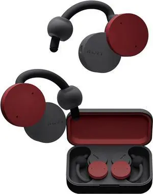 nwm DOTS Wireless On-Ear Speakers (Open Ear Earphones) Sound Leakage suppressed (PSZ Technology - Bone Conduction Alternative) with Optimal Microphone Function Designed in Japan | Burgundy Red