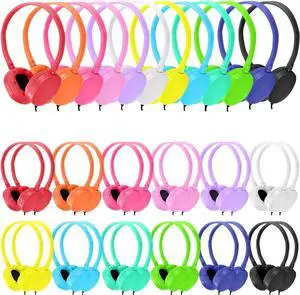 Kids Headphones Bulk 100 Pack for Classroom School Students Teens Children Gift and Adult, Wholesale Wired Adjustable Headphones for Classroom Earphones(Multi Color)