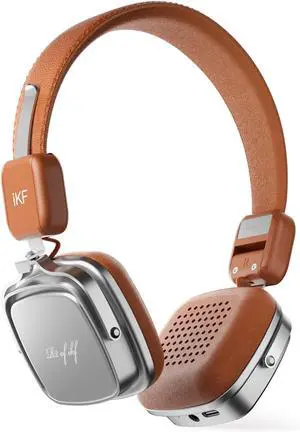 iKF R2 Retro Classic Wireless Headphones,On Ear Headset,Ergonomic Design,40mm Drivers, ENC Clear Call, Bluetooth & Wired Dual Mode, 60H Playback,Throwback 80s 90s,OOTD(Brown)