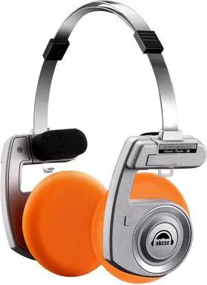 okcsc Classic Retro Headphones, Retro Style, BT Wireless On-Ear Headsets, Ultra Lightweight Retro Headsts/40mm Class Composite Film/80s 90s Design/BT 5.3 & Wired Two Connection Modes, BT/Silver