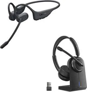 LEVN Wireless Headset with Mic for Work Open Ear Headphones with Mic