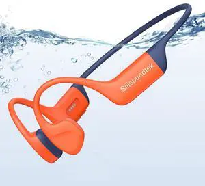 Bone Conduction Headphones Swimming,Waterproof IP68,Bluetooth 5.4, Built-in 32GB TF Swimming Headphones Underwater Music Player, Open Ear Bluetooth Earbuds (Orange)