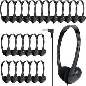 Kids Headphones Bulk for School Classroom 100 Pack,Wholesale Wired Headphones for Kids Students Child Toddler Teens boy Girl 3.5mm Jack for Library Airplane (Black)