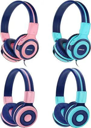 SIMOLIO 4 Pack Kids Headphones, Wired & Wireless Bluetooth, 75dB/85dB/94dB Safe Volume Limit, School Travel Headphones for Girls Boys with Audio Sharing