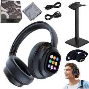 Hy-X1 Pro Wireless Headphones with Translator and LCD Touch Screen, Ai Hy-X1 Pro Wireless Translation Headphones with Detachable Screen, Fast Charging (1PC)