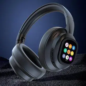 Hybrid ANC Wireless Headphones with Touch Screen | Built-in 1GB MP3 Player | Bluetooth 6.0 | 40mm Drivers Deep Bass, Foldable Design for Travel Work Gym Cycling