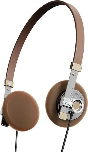 DISTANT MOUNTAIN Toyama Distant Mountain Wired On-Ear Headphones, Portable, Semi-Open, Semi-Open Type, Retro Vintage Design, Headphones, Headset (Brown)