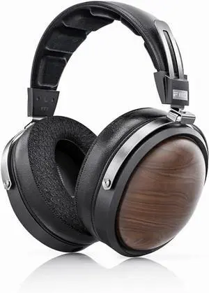 FT1 Closed-Back Over-Ear Nanowood Fiber Composite Diaphragm Wired Hi-Fi Headphones, Black Wood Ear Cups for Studio(Black Wood)