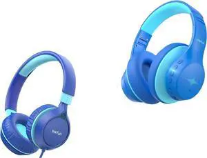 EarFun S1 Kids Headphones, Foldable Wired Headphones for Kids K4NC Active Noise Cancelling Headphones for Kids, 120H Playtime, 74/85/94dBA Volume Limited, Kids Bluetooth Headphones with Mic