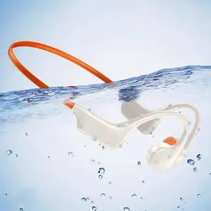Open Ear Headphones,Bone Conduction Headphones 5.3,Bone Conduction Earphones IPX8 Waterproof Built-in 32GB MP3,with Mic,8 Hours Battery Life Waterproof Headphones for Swimming,Gym White