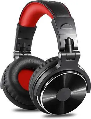 Active Noise Cancelling Headphones, Over Ear Headphones, Hi-Res Audio, Deep Bass, Memory Foam Ear Cups, for Travel, Home Office(Red)