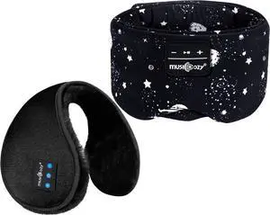 MUSICOZY Sleep Headphones Bluetooth Sleep Mask with Headphones Eye Mask Wireless Bluetooth 5.4 with Adjustable Headband