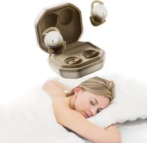 Sleep Headphones Sleep Headphones Wireless Bluetooth Sleep Earbuds for Side Sleepers Sleep Earbuds for Insomnia Side Sleeper Snoring Invisible Earbuds Comfortable Noise CancellingBrown