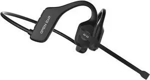 Bone Conduction Headphones 6H Playtime Bluetooth 5.2 Open-Ear Headphones with Noise Canceling Mic, Wireless Headset with Mic for Work, Driving, Remote Meeting, Black