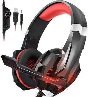 Gaming HeadsetComputer Game Gamer Over Ear Flexible Microphone Volume Control with Mic,Headset Computer Notebook Laptop Headset