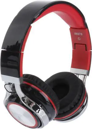Wired Over Ear Headphones, Black & Red, 40mm Drivers, Noise-Isolating, Foldable, Lightweight, Perfect for Music, Gaming, Travel & Daily Use