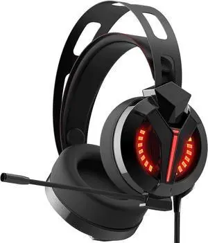 Headset Gaming Headset, Noise Cancelling Over Ear Headphones with RGB Lights Plug & Play, for Race Games