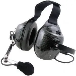 PRYME® HDS-EMC Racing Style Dual-Muff Headset - Perfect for Racing, Avionics, and Industrial Use (Carbon Fiber Finish)