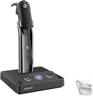 Yealink WH63 Teams Certified Headset with Headphones Stand Charger, Connects to Deskphone, PC/Mac, Made for Video Meeting on Teams, Zoom, RingCentral, Webex, Meet, Global Teck Microfiber Included