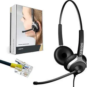 Wired Headset for GX3+ GX5+ Phone - Including RJ Cable, Replacement Ear Pads, Microphone Cover - Replaceable Cable - Lightweight (Duo)