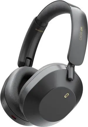 iKF Solo Wireless Over Ear Headphones,Active Noise Cancelling, 40mm Speakers,130H Playback, Transparency Mode, Foldable, 35ms Low Latency, USB Audio with External Mic, App Customization (Black)