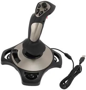 JTLB Flight Stick with Vibration Function, PC Joystick with Throttle Control for Computer, Laptop, 7 8 10 11, 4 Axes, 12 Programmable Buttons, Easy to Use
