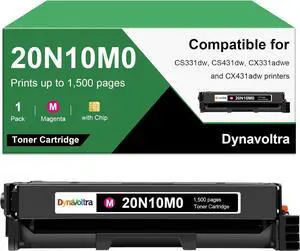 20N10M0 Magenta Toner Cartridge, with Chip, Standard Yield 1,500 Pages, Compatible for Lexmark CS331dw, CS431dw, CX331adwe, CX431adw Printers, 1-Pack 20N10M0 Magenta Toner Cartridge, with Chip, Standard Yield 1,500 Pages, Compatible for Lexmark CS331dw, CS431dw, CX331adwe, CX431adw Printers, 1-Pack
