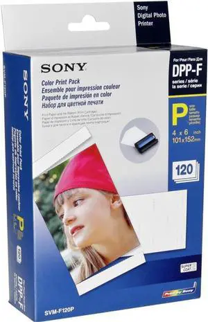 Sony SVM-F120P 4"x6" Color Print Paper 120 Pack and 2 Ink Ribbons