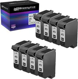 SPEEDYINKS Remanufactured HP 45 51645A Ink Cartridge Replacement (Black 8-Pack) for PhotoSmart 1000 1100 1100xi 1115 1115cvr 1215 1215vm 1218 1315 1315vm P1000 P1000xi P1100 P1100xi P2100