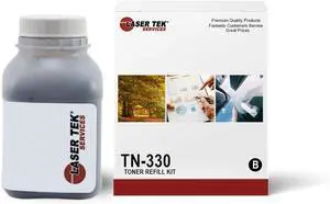 Laser Tek Services Compatible Toner Refill Kit Replacement for Brother TN330 TN-330 Works with Brother DCP-7030, HL-2140 2150N, MFC-7320 Printers (Black, 1 Pack) - 2,600 Pages