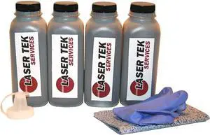 Laser Tek Services Compatible Toner Refill Kit Replacement for Samsung and Xerox universal Works with Samsung ML-1010 1020M 1210 1220M 1430 Printers (Black, 4 Pack)