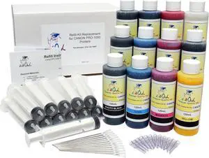 InkOwl Refill Kit Replacement for Canon PRO-1000 Printers (PFI-1000 cartridges) - 12x120ml USA-Made Pigment Ink InkOwl Refill Kit Replacement for Canon PRO-1000 Printers (PFI-1000 cartridges) - 12x120ml USA-Made Pigment Ink