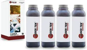 Laser Tek Services Compatible Toner Refill Kit Replacement for HP 96A C4096A Works with HP Laserjet 2100 2100n 2100m 2100tn Printers (Black, 4 Pack) - 5,000 Pages