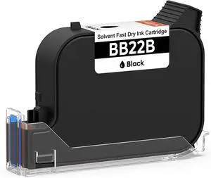 v4ink BB22B Original Solvent Quick Dry Black Ink Cartridge Replacement for Handheld Inkjet Printer BT-HH6105B2 BT-HH6105F BT-HH6205B and BT-HH6205BL